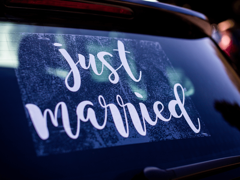 Just Married decal on back of car.
3 of the best most profitable home based business products to sell today. If you are planning to start a side hustle or small business here are 3 of the most profitable you can make at home and sell online.