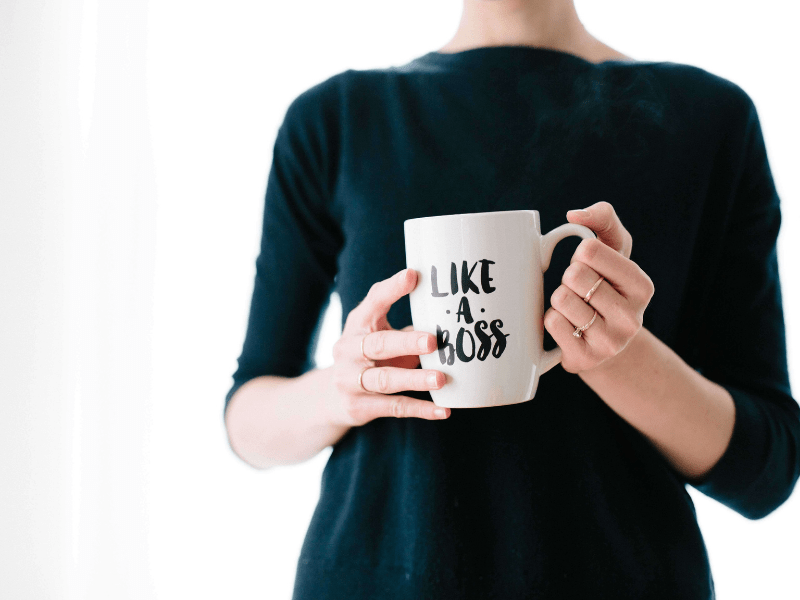 woman holding mug "Like a boss " sticker.
Start your home based business with 3 id demand products you can make and sell at home. If you are planning to start a home based business take a look at these 3 profitable ideas to add to your small business or side hustle today.